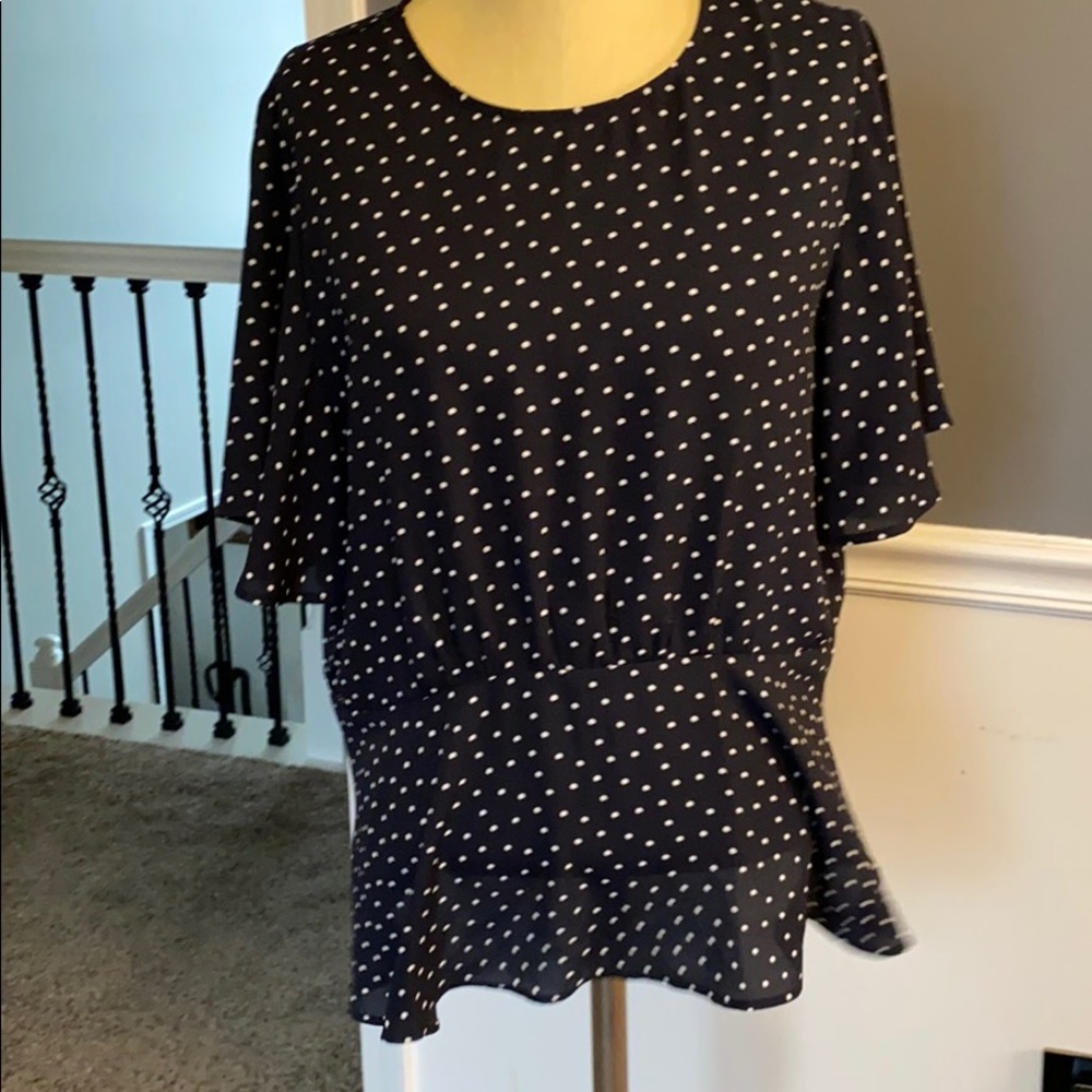 NWT Loft size 12 polka dot blouse